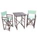 ZEW Inc 3 Piece Outdoor Dining Set Wood in Brown | 41.3 H x 35.4 W x 35.4 D in | Wayfair SET-007-6-14