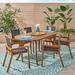 Union Rustic Truda Outdoor 7 Piece Dining Set Wood in Brown/White | 30 H x 70 W x 34.75 D in | Wayfair 19E34C1B9B044F678EF7091D8980979C