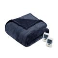 Beautyrest Heated Microlight to Berber King Blanket in Indigo - Olliix BR54-0649
