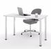 "Bestar 24"" x 48"" Table w/ Round Metal Legs in White - Bestar 65852-17"