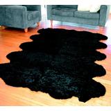 "Black - Bowron Curly Zealamb Lambskin Rug 69"" x 94"" - SWCDEC-BL"