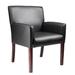 Boss Office Products B629M Reception Box Arm Chair w/ Mahogany Finish