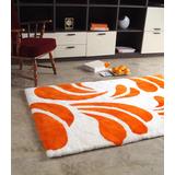 Baroque 3 Peach Pattern - Bowron Sheepskin Design Rug 4' x 6' - MROSW120x280-Peach