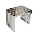 SOHO Rectangular Stainless Steel End Table w/ Clear, Tempered Glass Top - Diamond Sofa SOHOETST