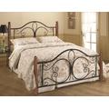 Hillsdale Furniture Milwaukee Full Metal Bed with Cherry Wood Posts, Textured Black - 1422BFRP