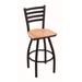 "Holland 41036BWNatOak 410 Jackie 36"" Bar Stool /w Black Wrinkle Finish, Natural Oak Seat"