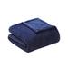 Intelligent Design Microlight Plush Twin/Twin XL Oversized Blanket in Navy - Olliix ID51-830