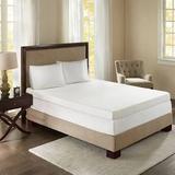 "Flexapedic by Sleep Philosophy 4"" Memory Foam Queen 4"" Memory Foam Mattress Topper in White - Olliix BASI16-0452"