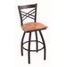 "Holland 82036BWMedOak 820 Catalina 36"" Bar Stool /w Black Wrinkle Finish, Medium Oak Seat"