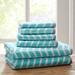 Intelligent Design Nadia 6 Piece Cotton Jacquard Towel Set in Teal - Olliix ID91-524