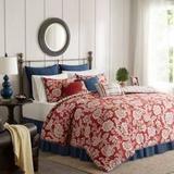Madison Park Lucy Cal King 9 Piece Cotton Twill Reversible Comforter Set in Red - Olliix MP10-3662