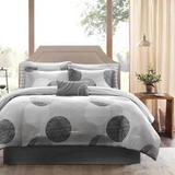Madison Park Essentials Knowles Cal King Complete Comforter & Cotton Sheet Set in Grey - Olliix MPE10-030