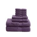 Madison Park Signature 800GSM 100% Cotton 8 Piece Towel Set in Purple - Olliix MPS73-200