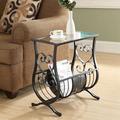Accent Table / Side / End / Magazine / Nightstand / Narrow / Living Room / Bedroom / Metal / Tempered Glass / Black / Clear / Traditional - Monarch Specialties I 3314