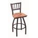 "Holland 81036BWMedMpl 810 Contessa 36"" Bar Stool /w Black Wrinkle Finish, Medium Maple Seat"