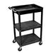 3 Shelf Black Tub Cart - Luxor STC122-B