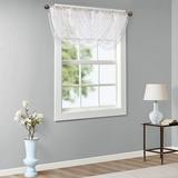 "Madison Park Irina 38x46"" Diamond Sheer Embroidered Waterfall Valance in White - Olliix MP41-4933"