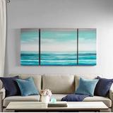 Madison Park Teal Tides Gel Coat Canvas in Blue - Olliix MP95C-0120