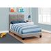 Bed / Twin Size / Platform / Teen / Frame / Upholstered / Linen Look / Wood Legs / Grey / Transitional - Monarch Specialties I 5920T