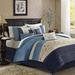 Madison Park Serene Cal King Embroidered 7 Piece Comforter Set in Navy - Olliix MP10-3451