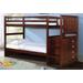 Mission Twin Over Twin Stairway Bunk Bed in Dark Cappuccino - Donco 820CP