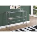 Accent Table / Console / Entryway / Narrow / Sofa / Living Room / Bedroom / Metal / Tempered Glass / Silver / Clear / Contemporary / Modern - Monarch Specialties I 2128