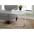 Accent Table / Side / End / Nightstand / Lamp / Storage Drawer / Living Room / Bedroom / Metal / Laminate / Glossy White / Chrome / Contemporary / Modern - Monarch Specialties I 3470