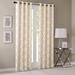 "Madison Park Saratoga 63"" Panel Fretwork Print Window Curtain in Beige/Gold - Olliix MP40-3597"