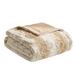 "Madison Park Zuri 60x70"" Oversized Faux Fur Throw in Sand - Olliix MP50-4813"