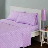 Mi Zone Polka Dot Queen Cotton Sheet Set in Purple - Olliix MZ20-420