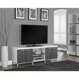 Tv Stand / 60 Inch / Console / Media Entertainment Center / Storage Cabinet / Living Room / Bedroom / Laminate / White / Grey / Contemporary / Modern - Monarch Specialties I 2591