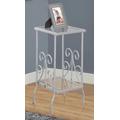 Accent Table / Side / End / Nightstand / Lamp / Living Room / Bedroom / Metal / Tempered Glass / Grey / Transitional - Monarch Specialties I 3158