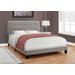 Bed / Queen Size / Platform / Bedroom / Frame / Upholstered / Linen Look / Wood Legs / Grey / Transitional - Monarch Specialties I 5920Q