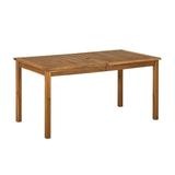Acacia Wood Patio Simple Dining Table in Brown - Walker Edison OWSDTBR