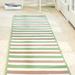 White 36 x 36 x 0.5 in Indoor/Outdoor Area Rug - Beachcrest Home™ Vara Striped Green/Beige/Brown Indoor/Outdoor Area Rug | Wayfair