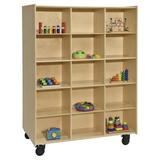 Wood Designs Contender Mobile Big Twin Cubby Storage- Assembled Wood in Brown/White | 62.5 H x 48 W x 27 D in | Wayfair C991057F-C6
