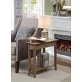 American Heritage Wedge End Table in Driftwood - Convenience Concepts 7105060SDFTW