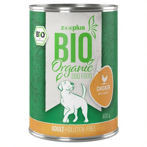 24 x 400 g zooplus Bio Sparpaket - Huhn mit Karotte - Hundefutter Nass