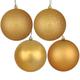 Vickerman 571958 - 10" Copper Gold 4 Finish Matte / Shiny / Sequin / Glitter Ball Christmas Tree Ornament (set of 4) (N592533DA)