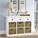 Beachcrest Home™ Avelar 49.21" Wide 3 Drawer Server Wood in Brown/White | 33.5 H x 49.21 W x 19.69 D in | Wayfair BCMH1686 41987672