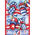 Toland Home Garden USA Flip Flops 28 x 40 inch House Flag, Polyester in Blue/Red | 40 H x 28 W in | Wayfair 102608
