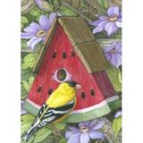 Toland Home Garden Watermelon Birdhouse Polyester 18 x 12.5 inch Garden Flag in Gray | 18 H x 12.5 W in | Wayfair 112068