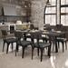 17 Stories Everly 7 Piece Solid Wood Dining Set Wood/Upholstered/Metal in Brown | 30 H in | Wayfair C034E84CFA7D4E18817D67EB2D99A8EB