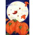 Toland Home Garden Pumpkin Moon 2-Sided Polyester 18 x 12.5 inch Garden Flag in Blue/Brown/Red | 18 H x 12.5 W in | Wayfair 112519