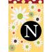 Toland Home Garden Floral Monogram Polyester 1'6 x 1 ft. Garden Flag in Yellow/Brown | 18 H x 12.5 W in | Wayfair 119909