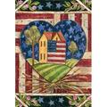 Toland Home Garden American Folk Heart 28 x 40 inch House Flag, Polyester in Black/Brown | 40 H x 28 W in | Wayfair 101156