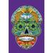 Toland Home Garden Animal Spirits- Sugar Skull Polyester 18 x 12.5 inch Garden Flag in Green/Indigo | 18 H x 12.5 W in | Wayfair 1110041