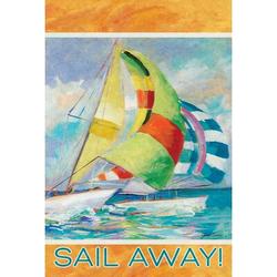 Toland Home Garden Sail Away Polyester 18 x 12.5 in. Garden Flag in Gray/Orange | 18 H x 12.5 W in | Wayfair 119869