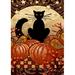 Toland Home Garden Moonlight Cat 28 x 40 inch House Flag, Polyester in Black/Brown/Red | 40 H x 28 W in | Wayfair 109416