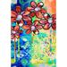 Toland Home Garden Paper Mache Petals 28 x 40 inch House Flag in Blue/Red/Yellow | 40 H x 28 W in | Wayfair 1010206